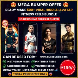 💥 500+ Viral Hindi AI Avatar Fitness Reels Bundle – No Designing Needed!