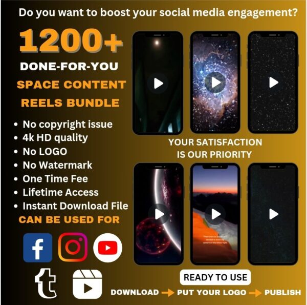 1200+ Space Content Viral Reels Bundle 🚀✨