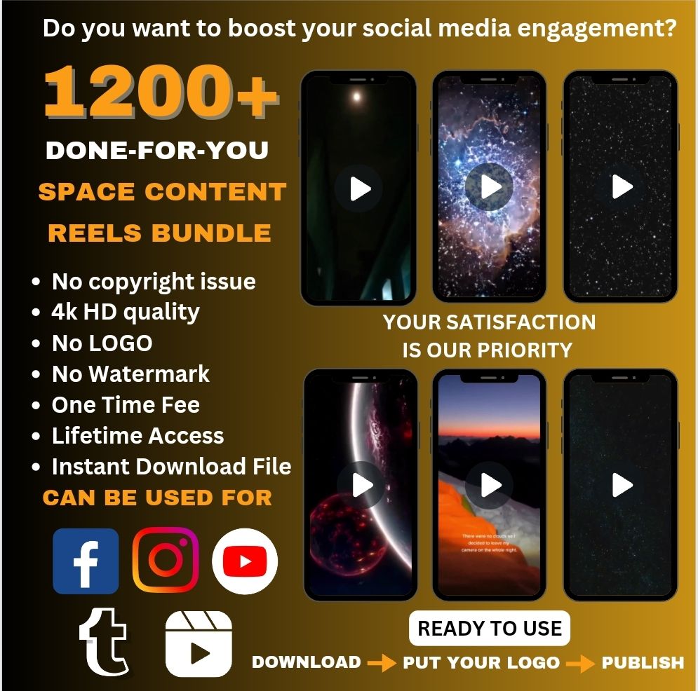 1200+ Space Content Viral Reels Bundle πβ¨