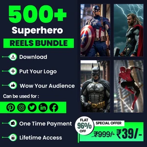 🦸‍♂️ Unleash the Power of Social Media with 500+ Superhero Reels Bundle! 💥