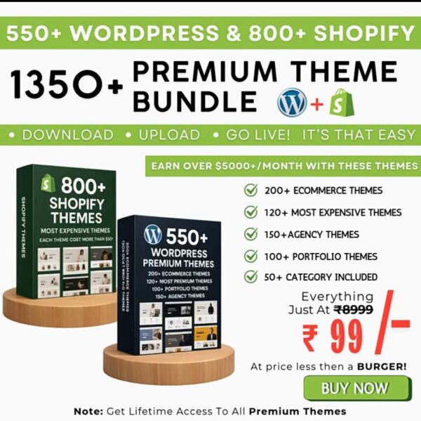 🚀 Launch Your Online Empire with the 1350+ Premium Theme Bundle for WordPress & Shopify! 💻🛍️