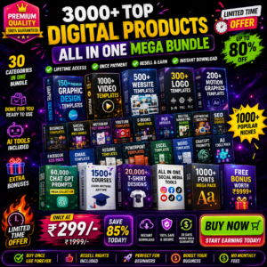 🚀 3000+ Digital Products Mega Bundle | All-in-One Business Growth Pac