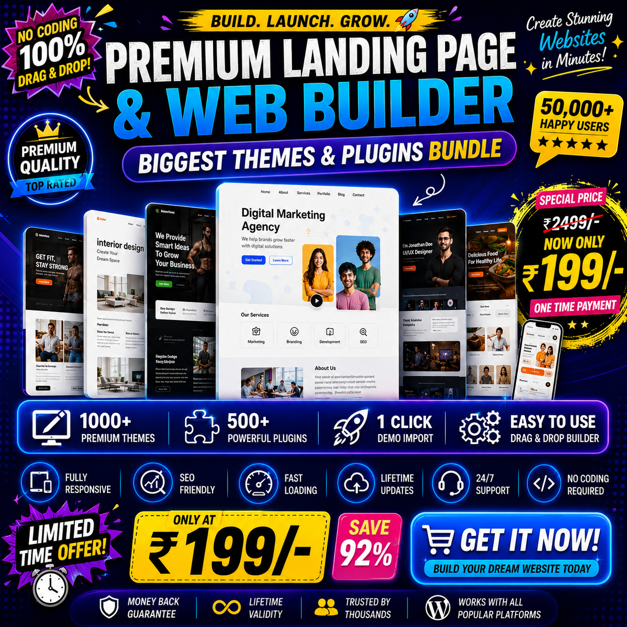8000+ Website & Landing Page Templates Bundle – Build in Minutes